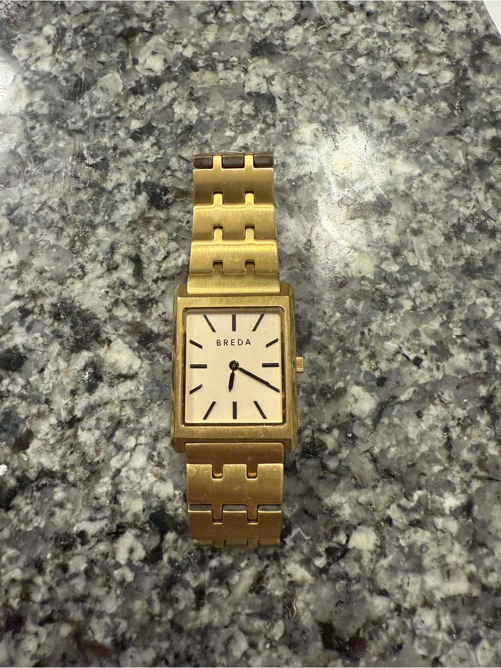 Gold Rectangular Womens Bracelet Watch